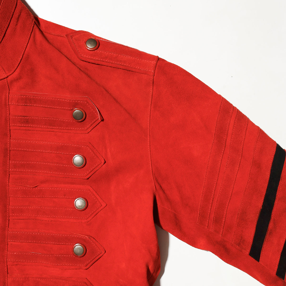 vintage vermilion suede leather hussar napoleon jacket