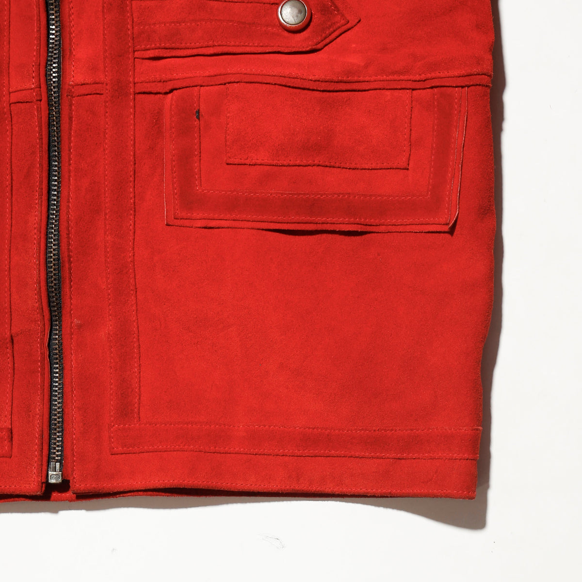 vintage vermilion suede leather hussar napoleon jacket