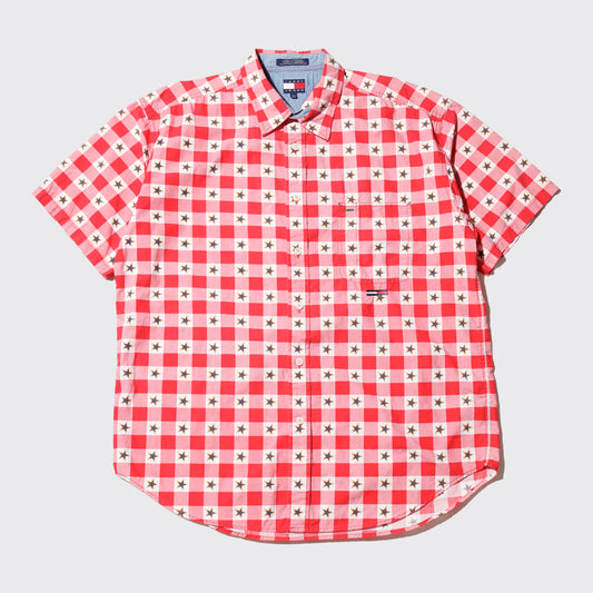 vintage tommy hilfiger star check h/s shirt
