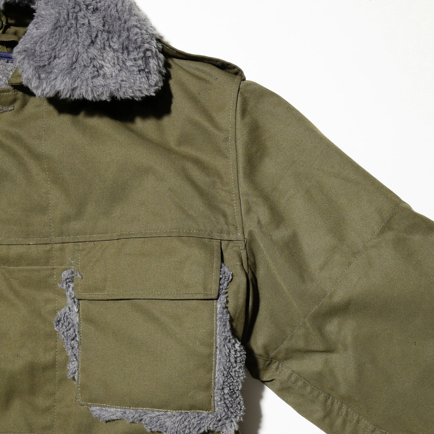 *one-off broken boa field jacket , detachable collar/ liner , hood strage