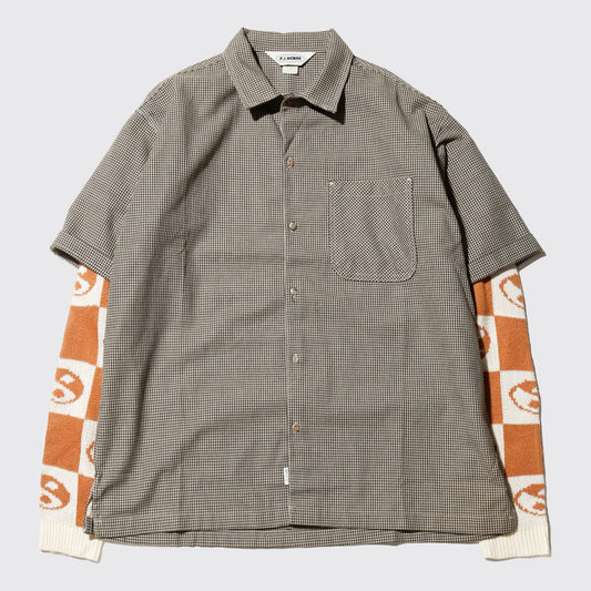 *one-off hybrid yin-yang sleeve shirt jacket
