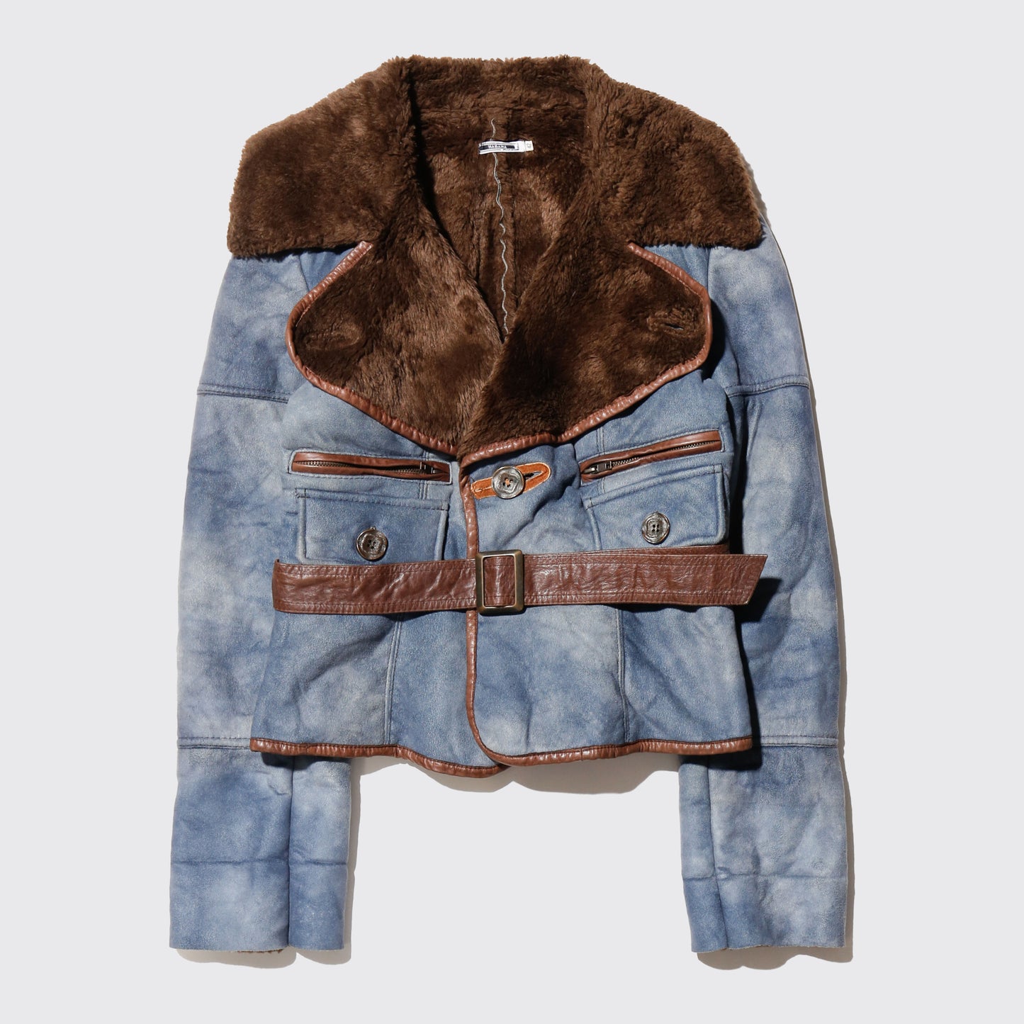 vintage euro faux shearling jacket