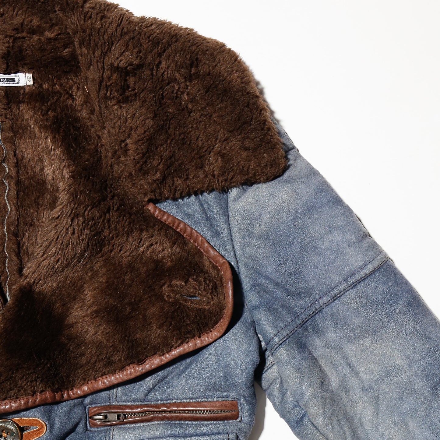 vintage euro faux shearling jacket