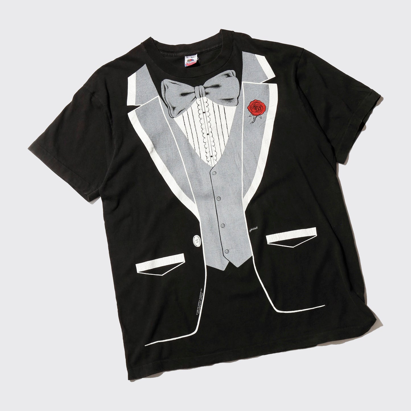 vintage 80's trompe l'oeil tuxedo t-shirt