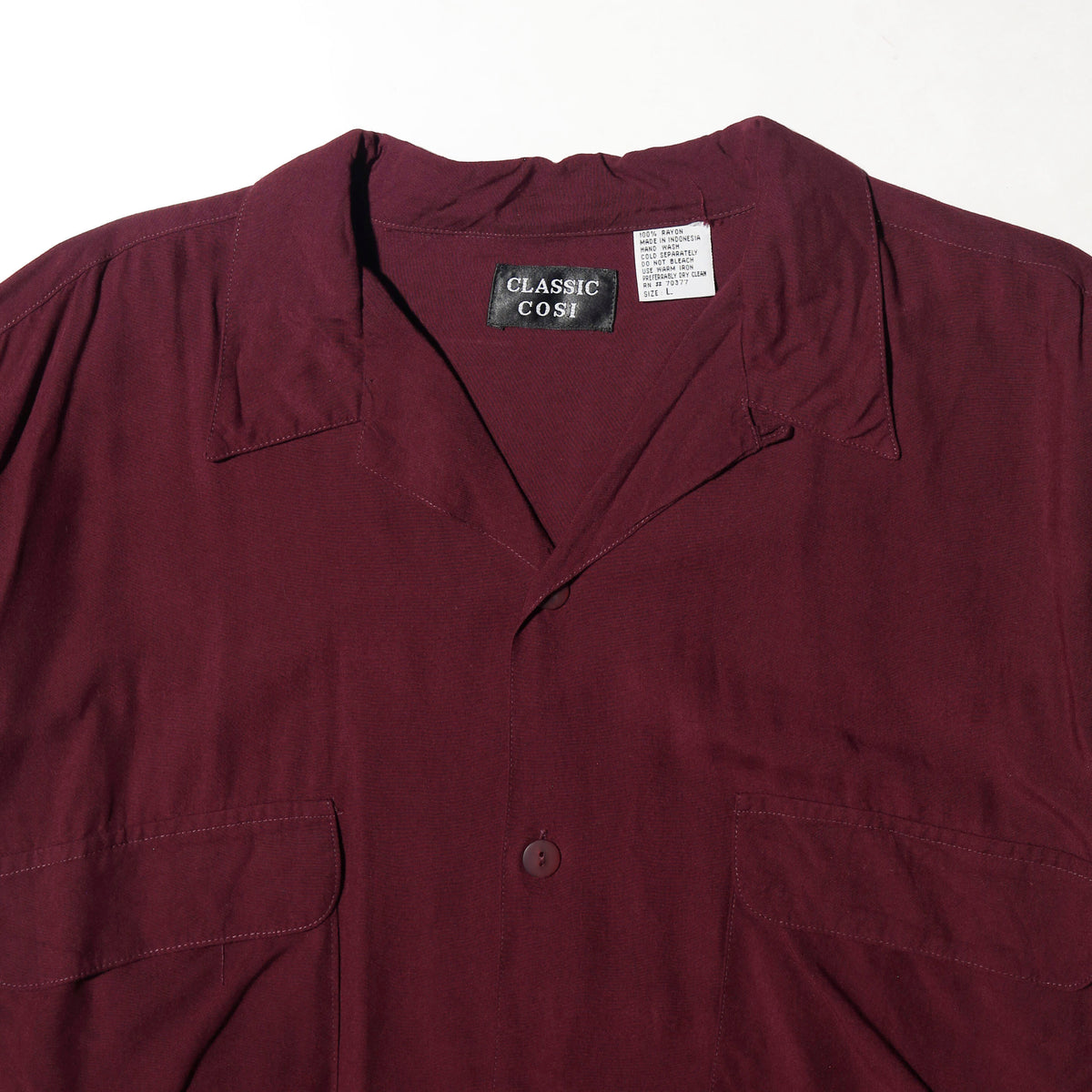 vintage 90's rayon open collar shirt