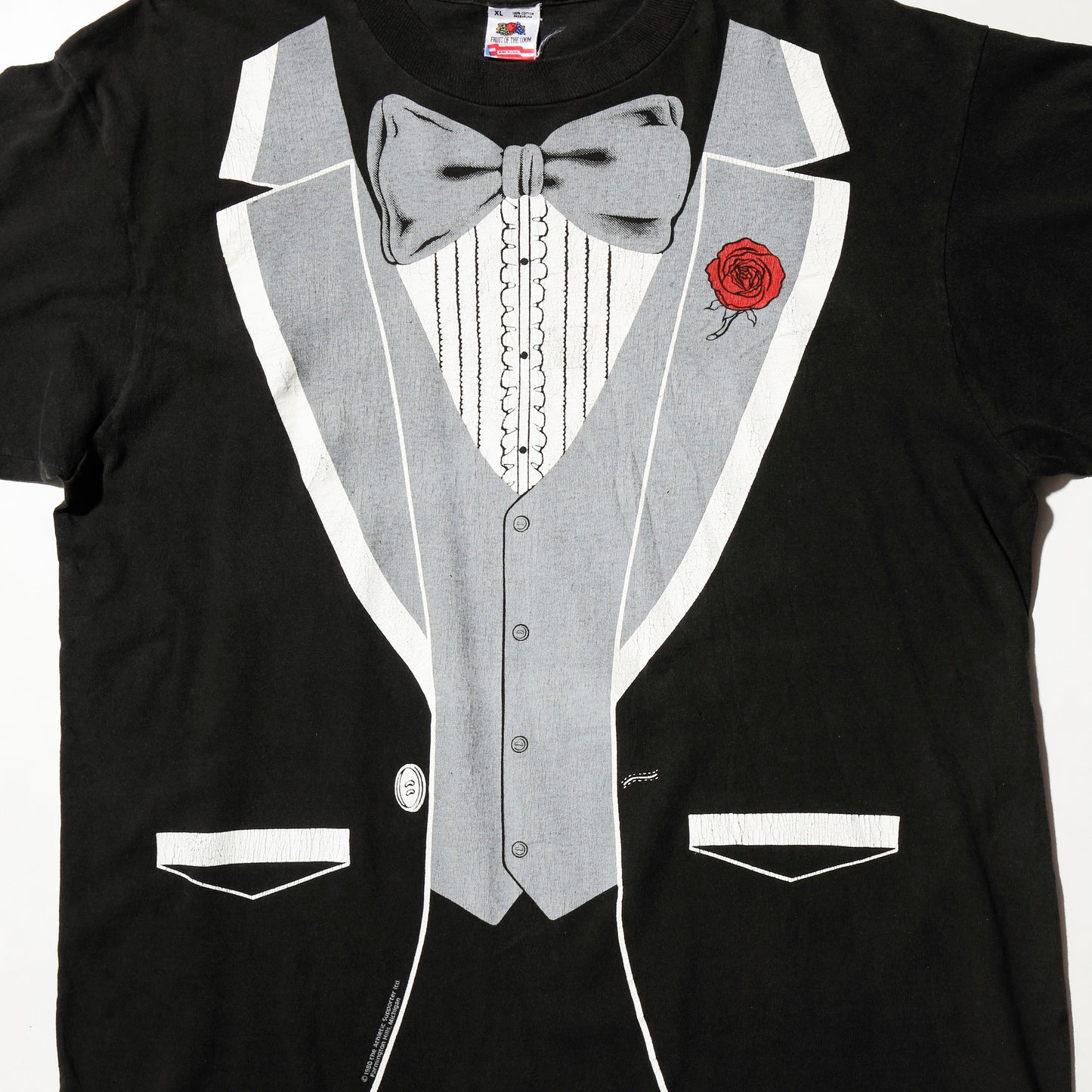 vintage 80's trompe l'oeil tuxedo t-shirt