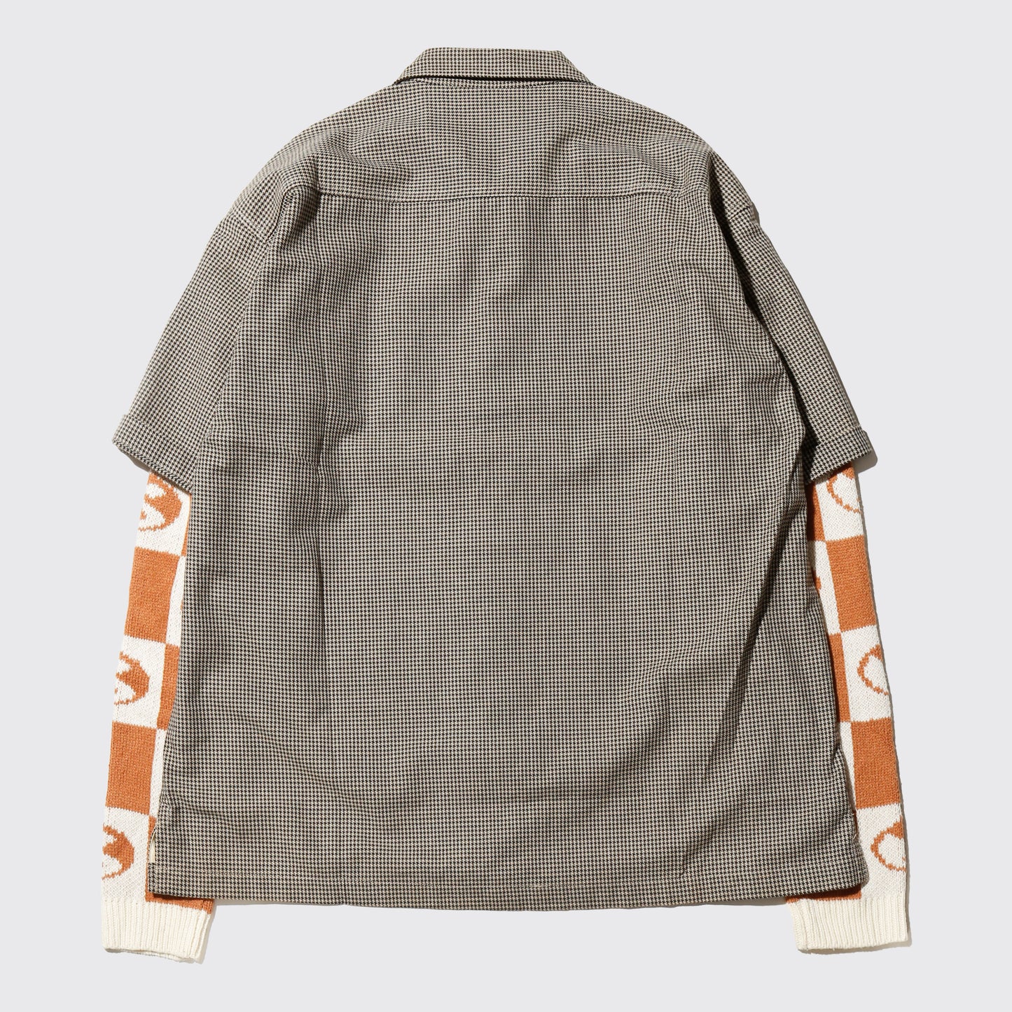 *one-off hybrid yin-yang sleeve shirt jacket