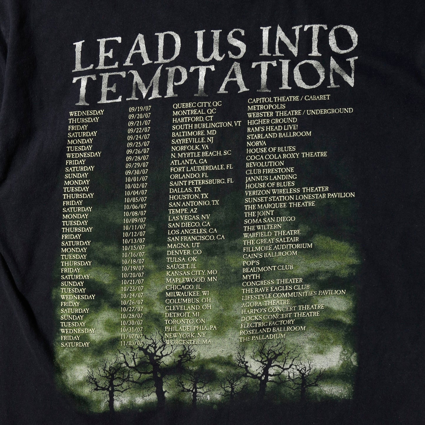 vintage 2007's cradle of filth "lead us into temptation" t-shirt
