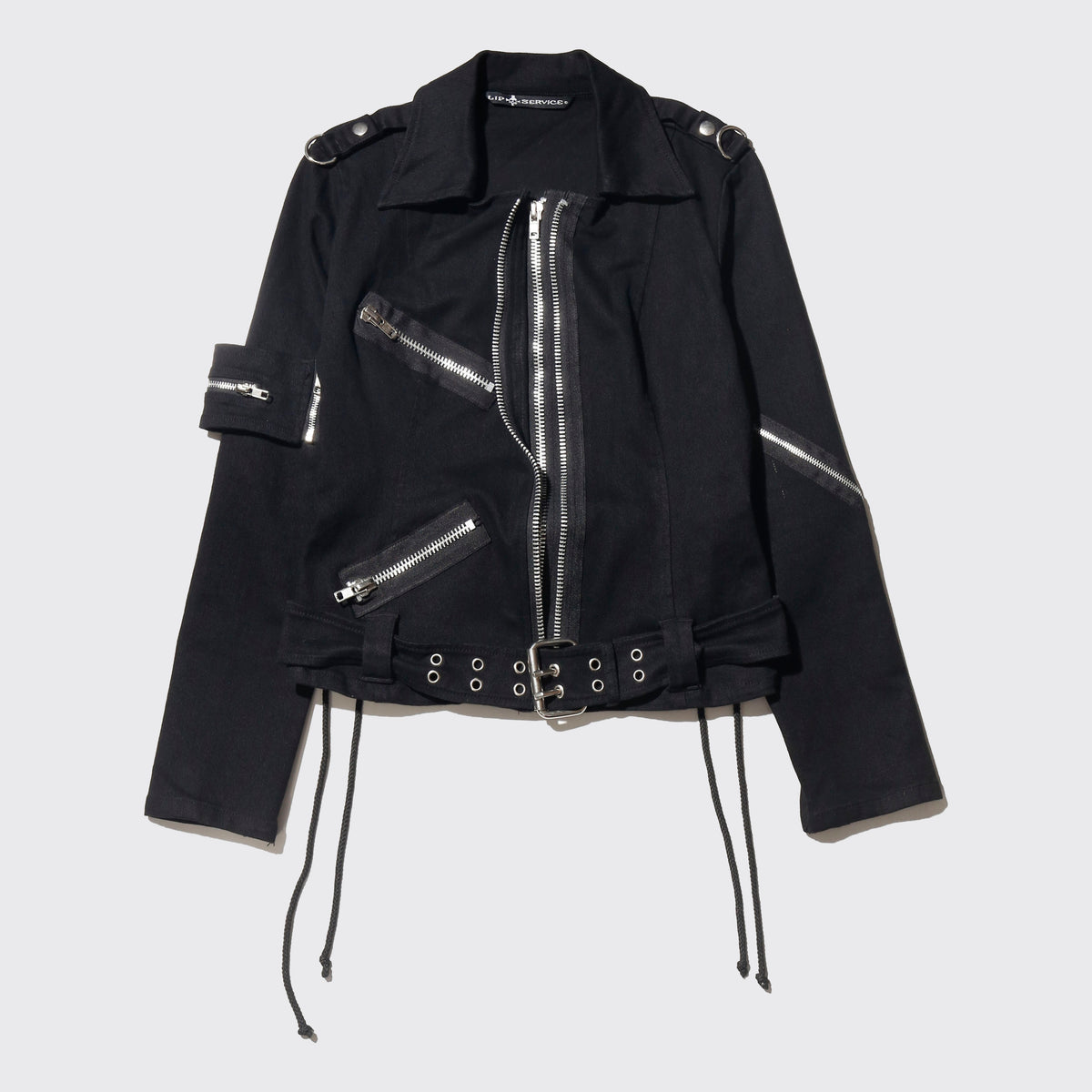 vintage 00's lip service cropped bondage riders jacket