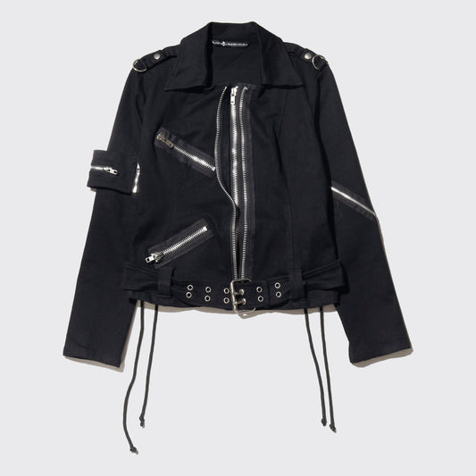 vintage 00's lip service cropped bondage riders jacket