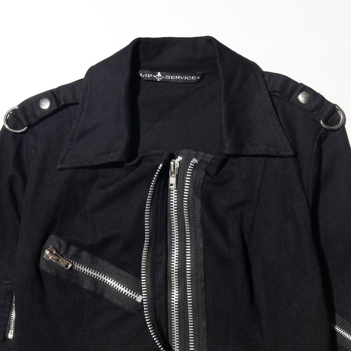 vintage 00's lip service cropped bondage riders jacket