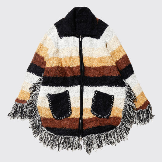vintage fringe folklore knit jacket
