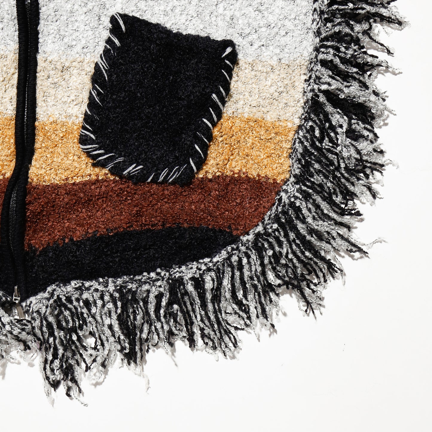 vintage fringe folklore knit jacket