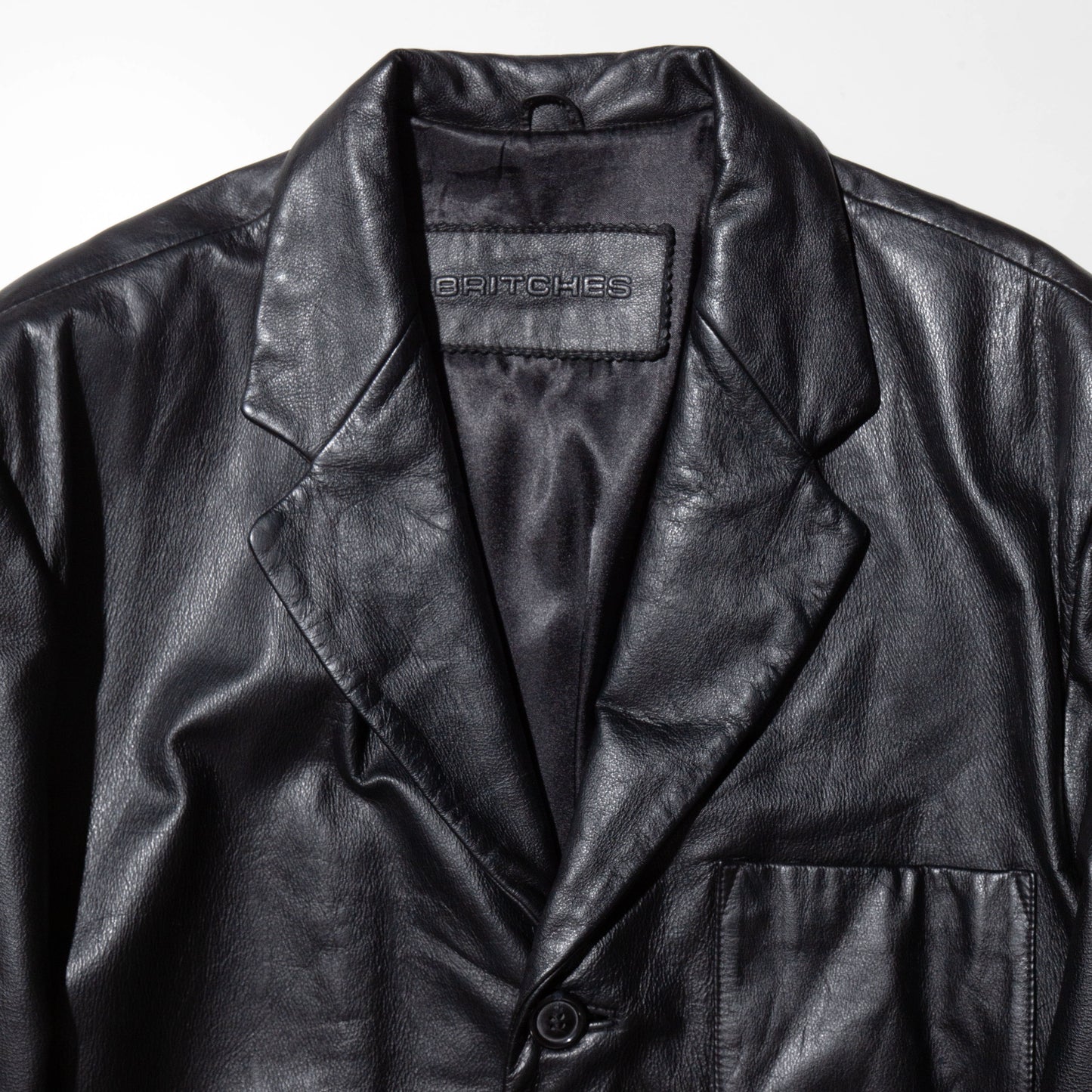 vintage loose leather tailored jacket