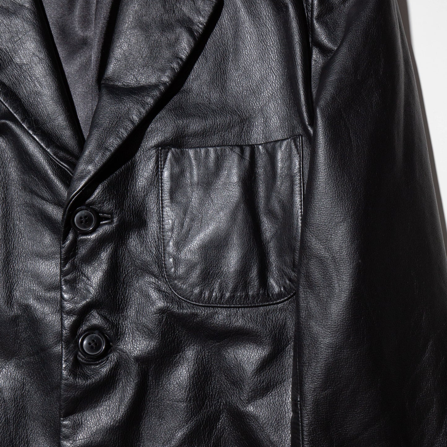 vintage loose leather tailored jacket