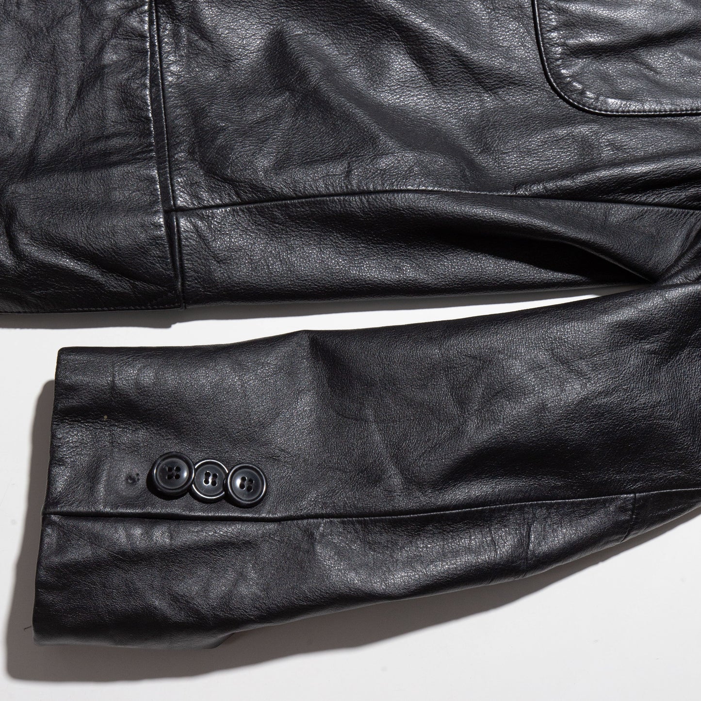 vintage loose leather tailored jacket