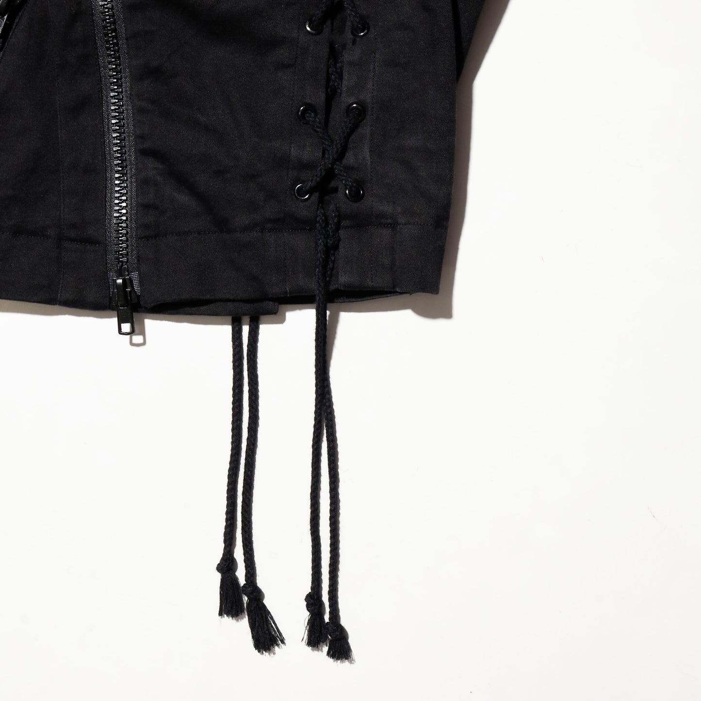 vintage trip nyc cropped lace up riders jacket