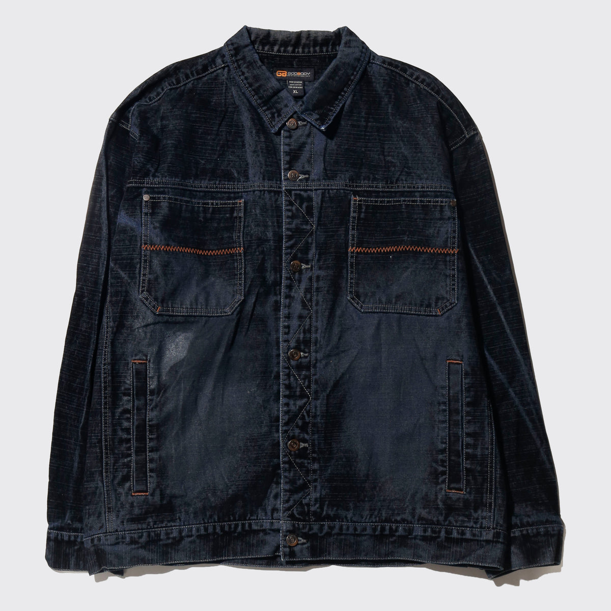 vintage faded flocky baggy trucker jacket