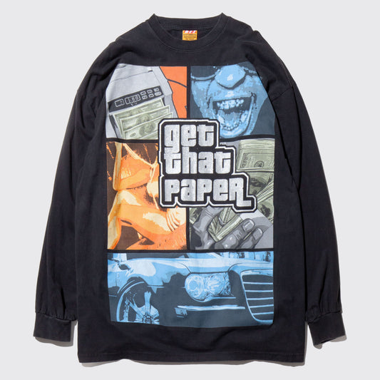 vintage get that paper hustler l/s