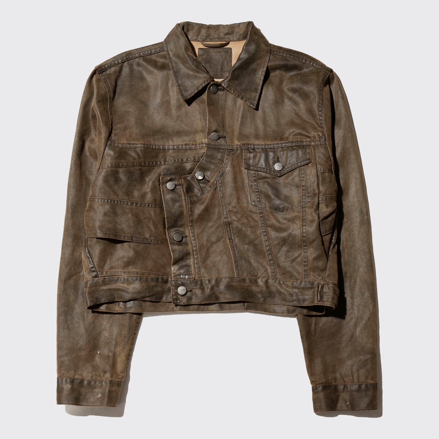 *one-off unbalance wax trucker jacket