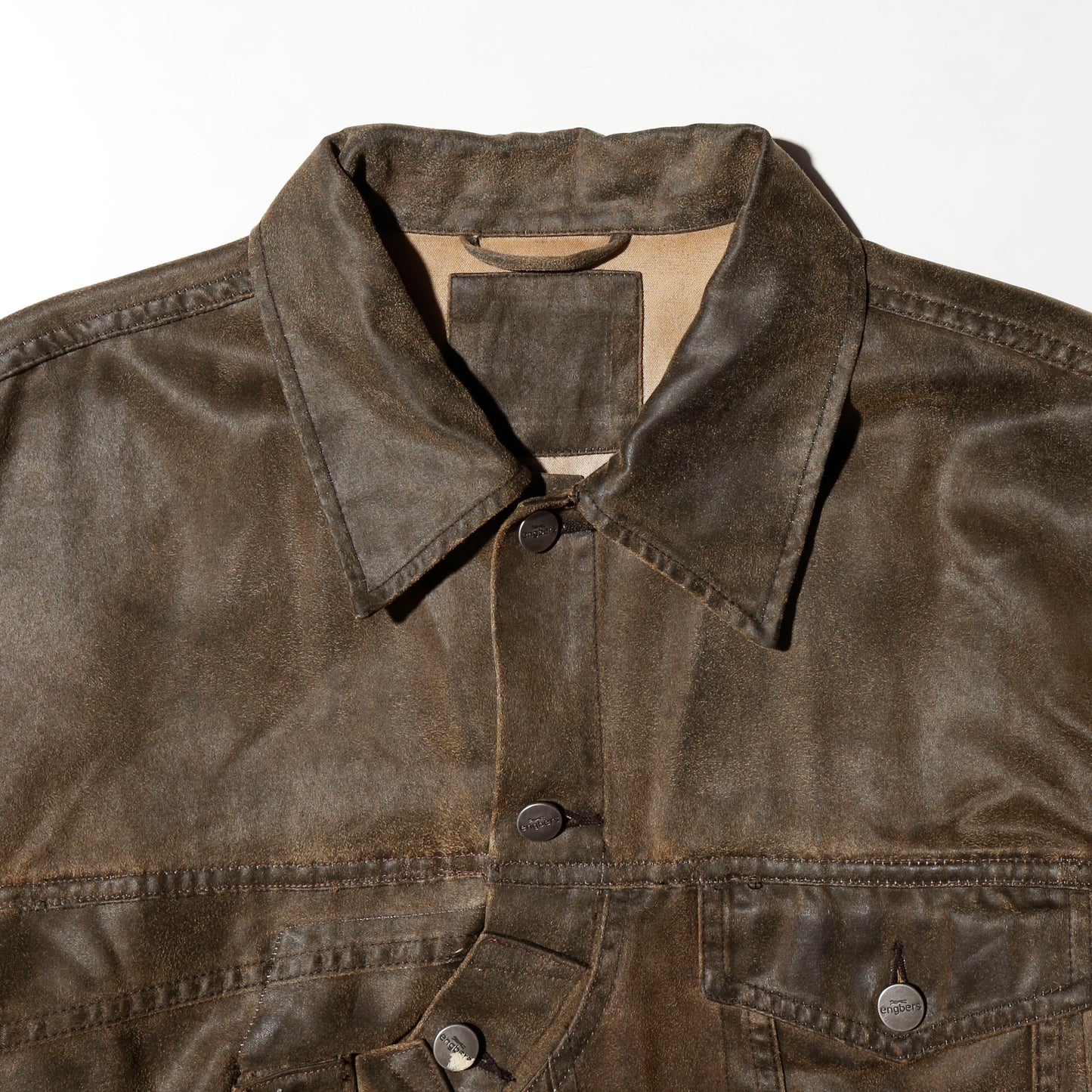 *one-off unbalance wax trucker jacket