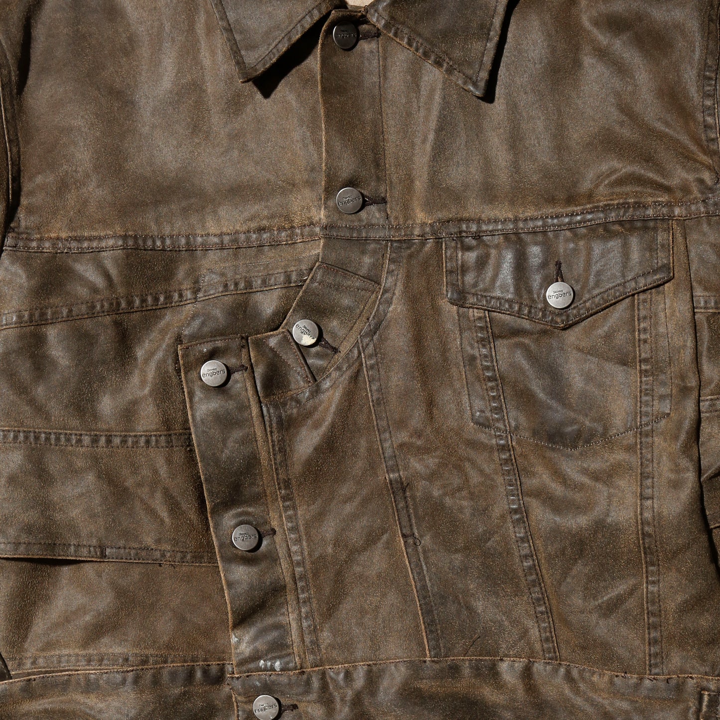 *one-off unbalance wax trucker jacket