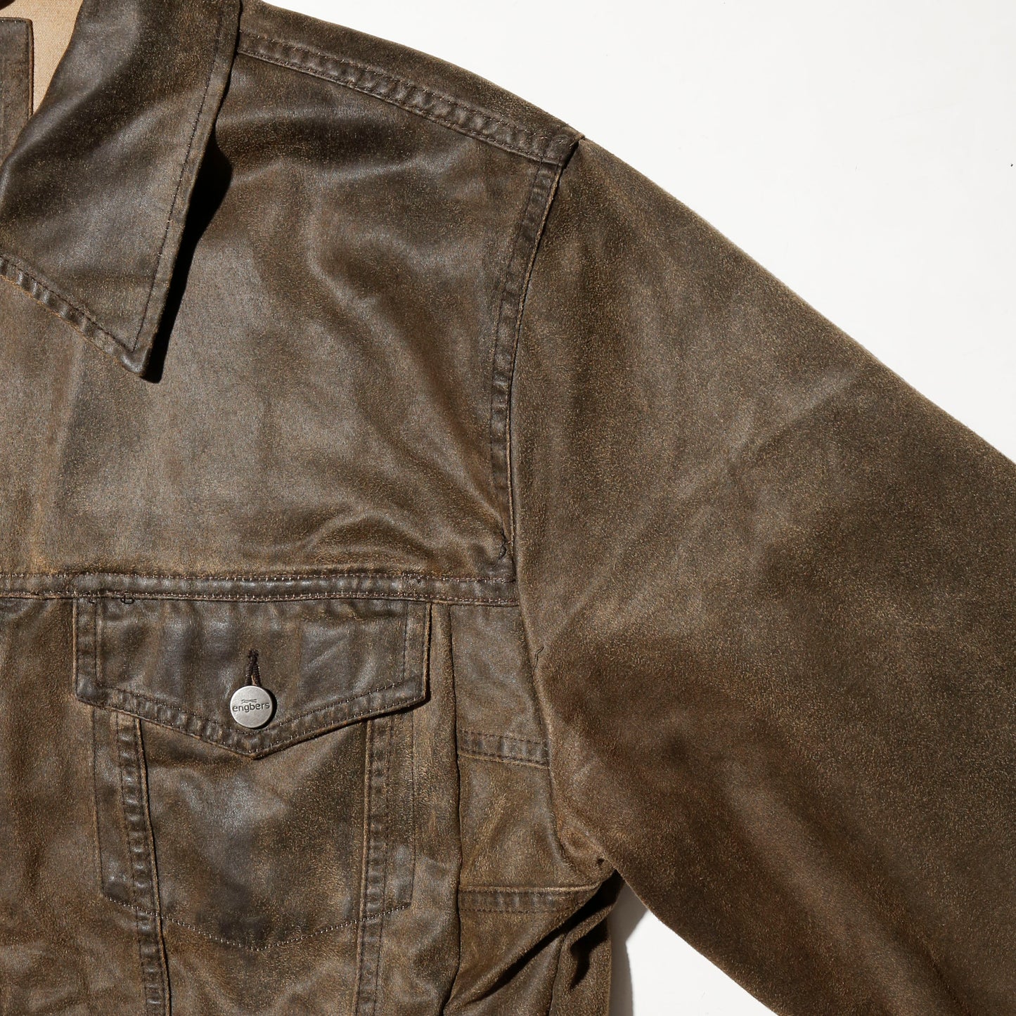 *one-off unbalance wax trucker jacket