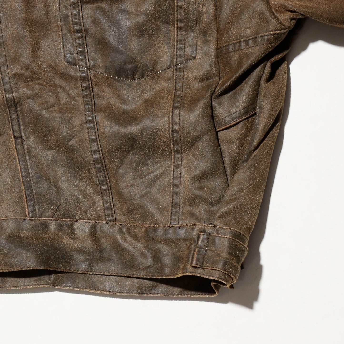 *one-off unbalance wax trucker jacket