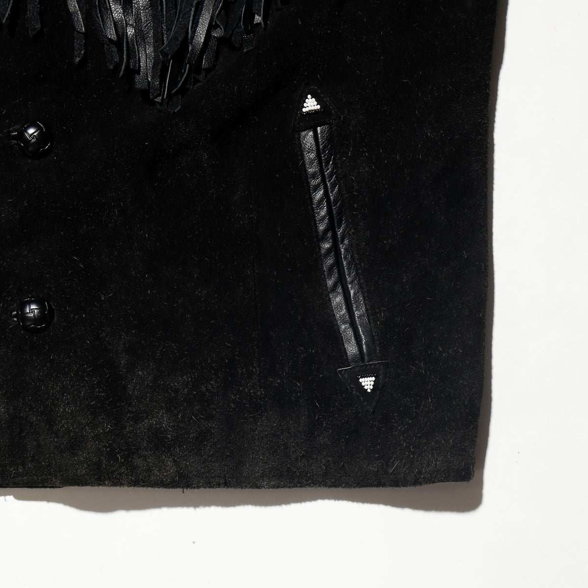 vintage 70's ashy folklore fringe leather jacket