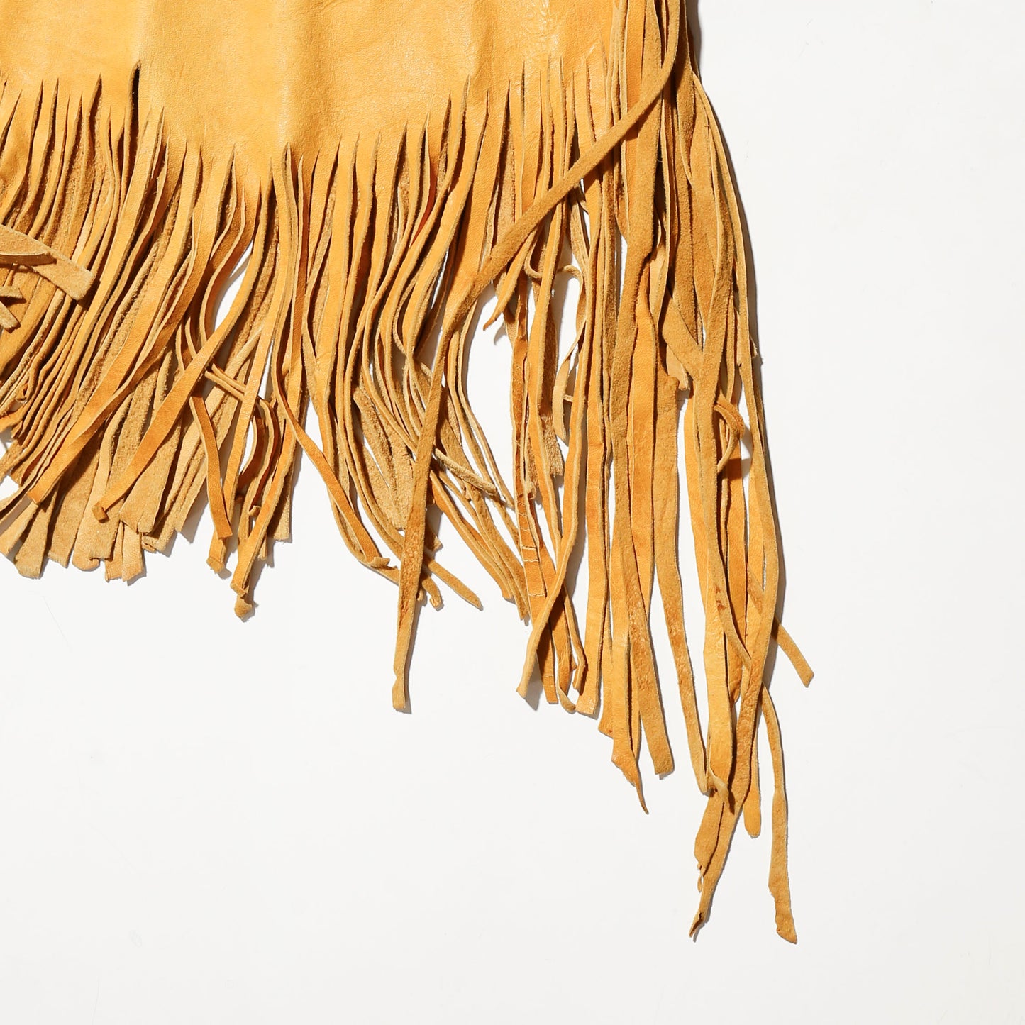 vintage 60-70's folklore fringe leather tunic pullover