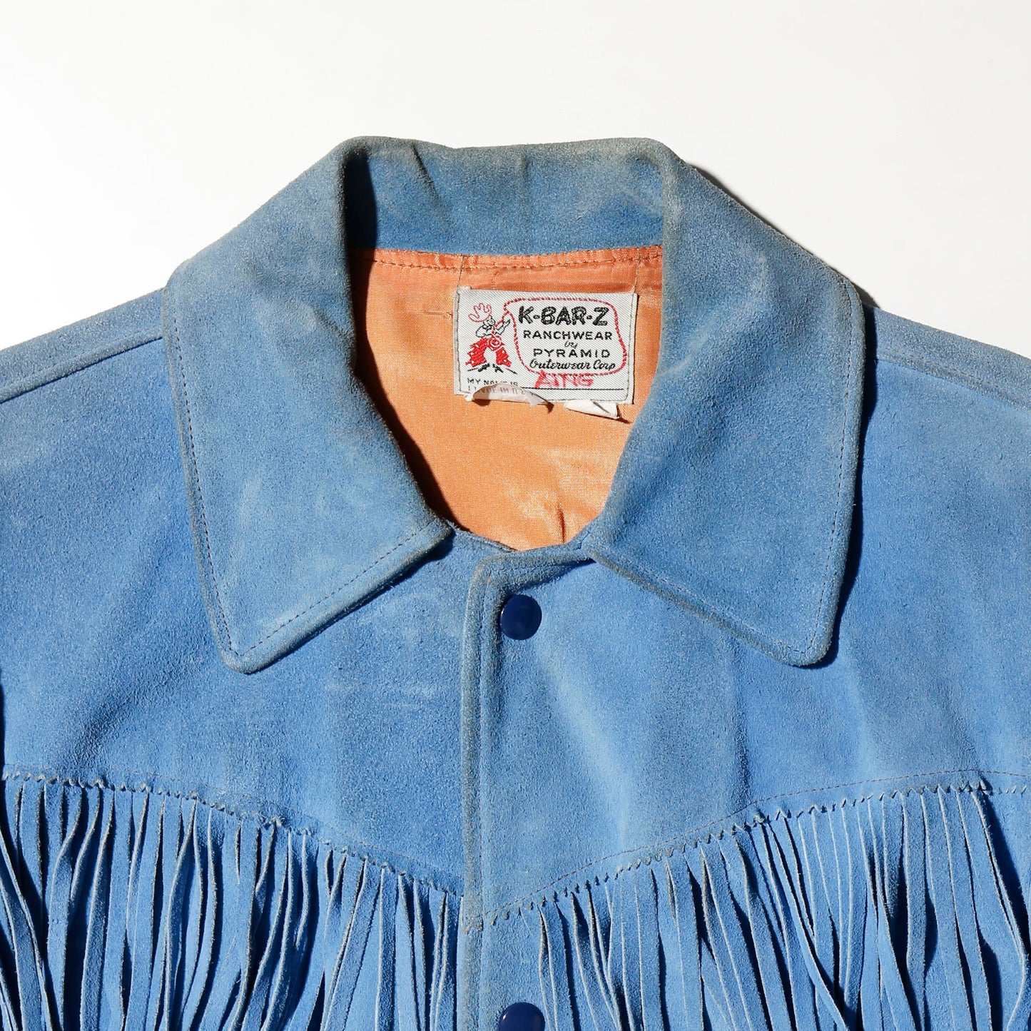 vintage 70's k bar z custom fringe western suede leather jacket
