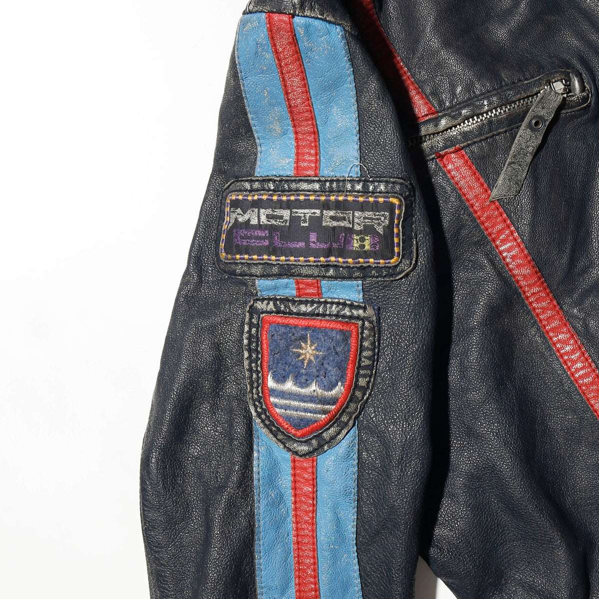 vintage 00's diesel diagonal zip moto leather jacket