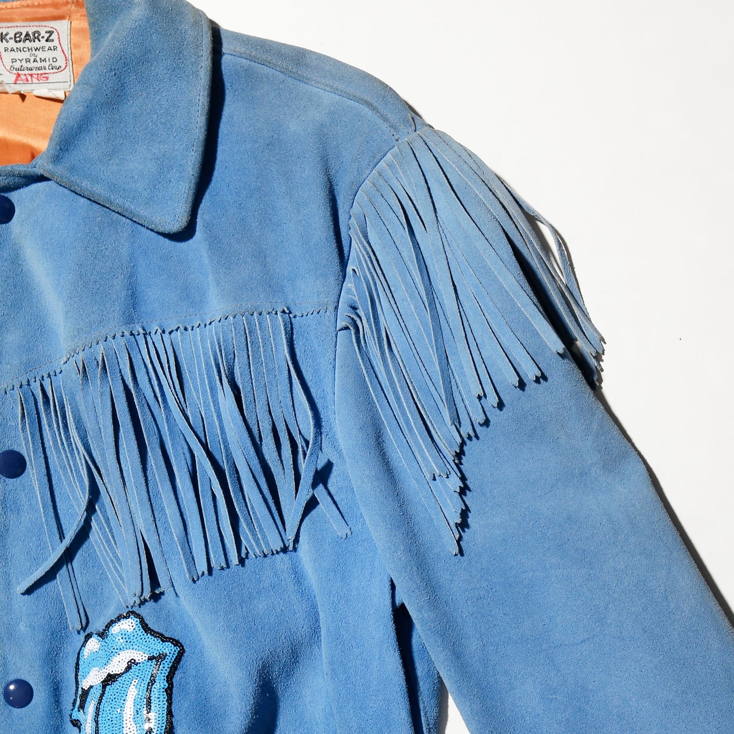vintage 70's k bar z custom fringe western suede leather jacket