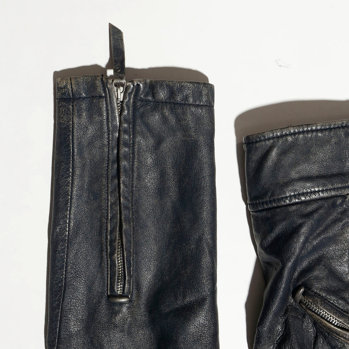vintage 00's diesel diagonal zip moto leather jacket