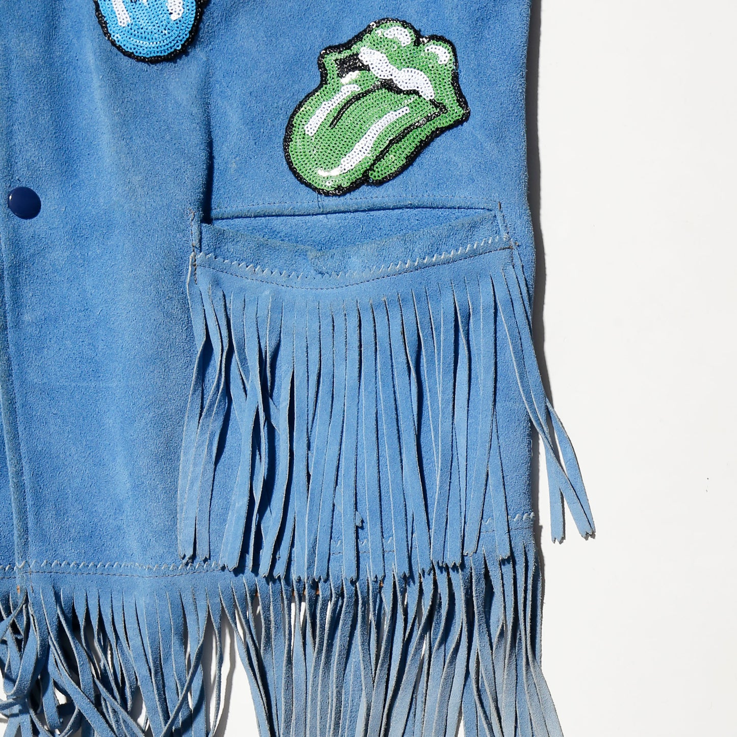 vintage 70's k bar z custom fringe western suede leather jacket