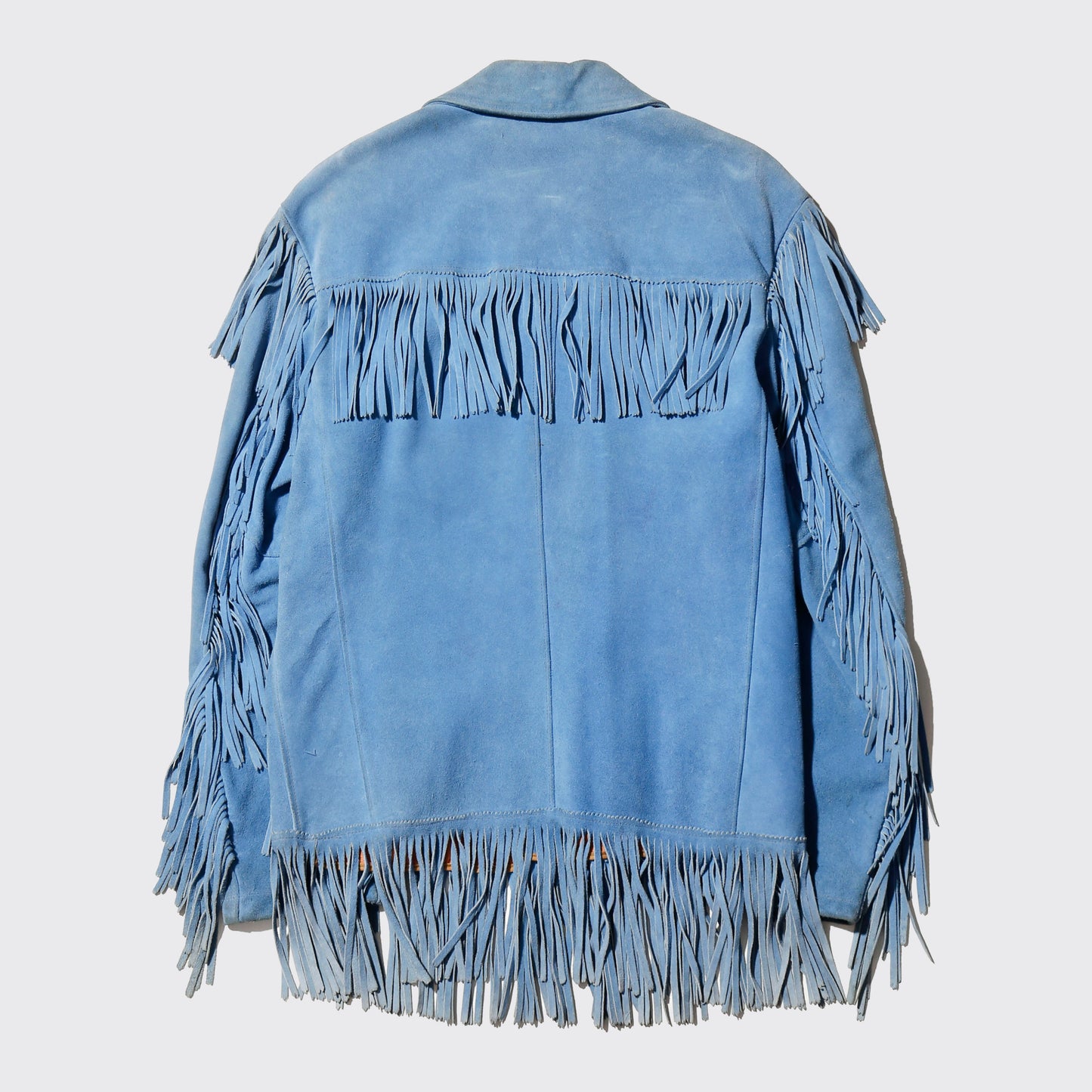vintage 70's k bar z custom fringe western suede leather jacket