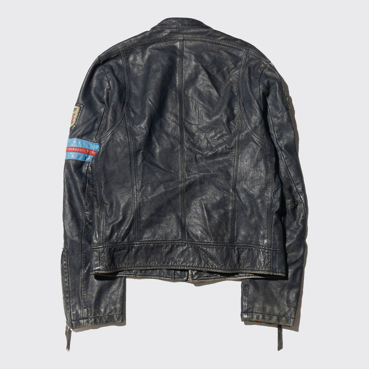 vintage 00's diesel diagonal zip moto leather jacket