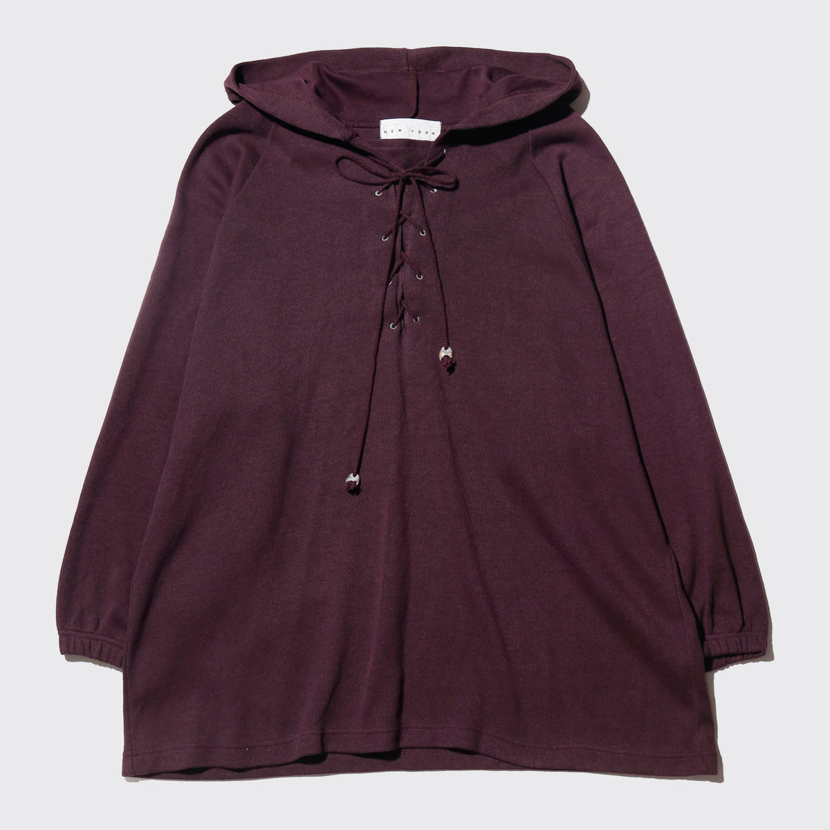 vintage 90's wine lace up hoodie