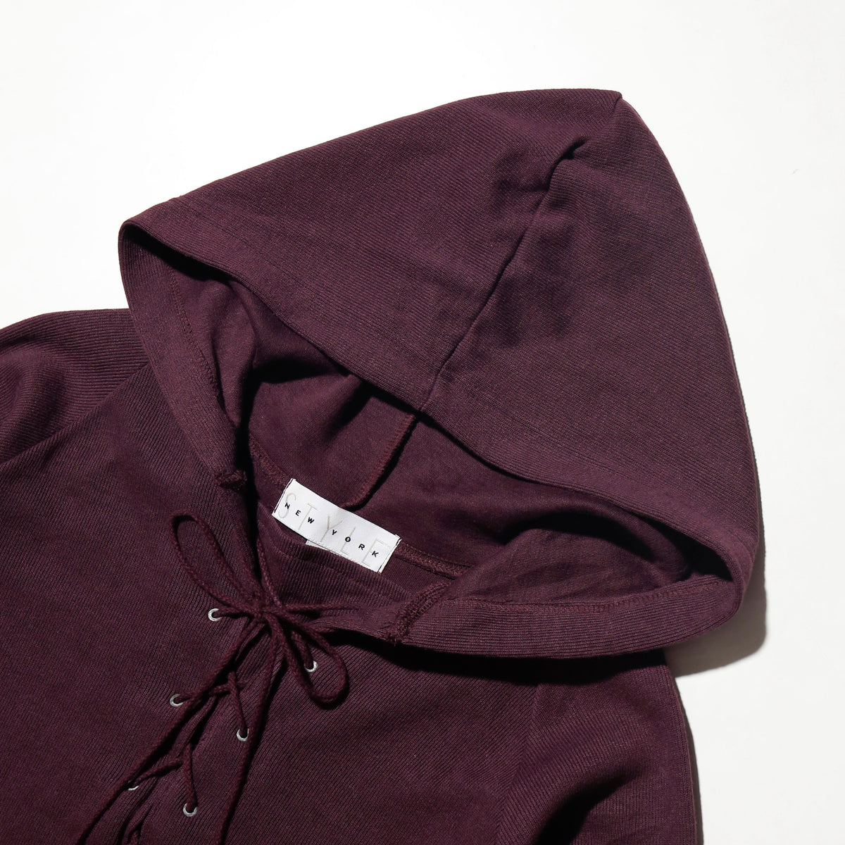 vintage 90's wine lace up hoodie