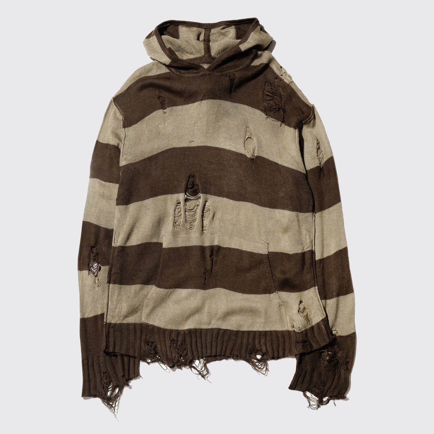 *one-off broken border knit hoodie