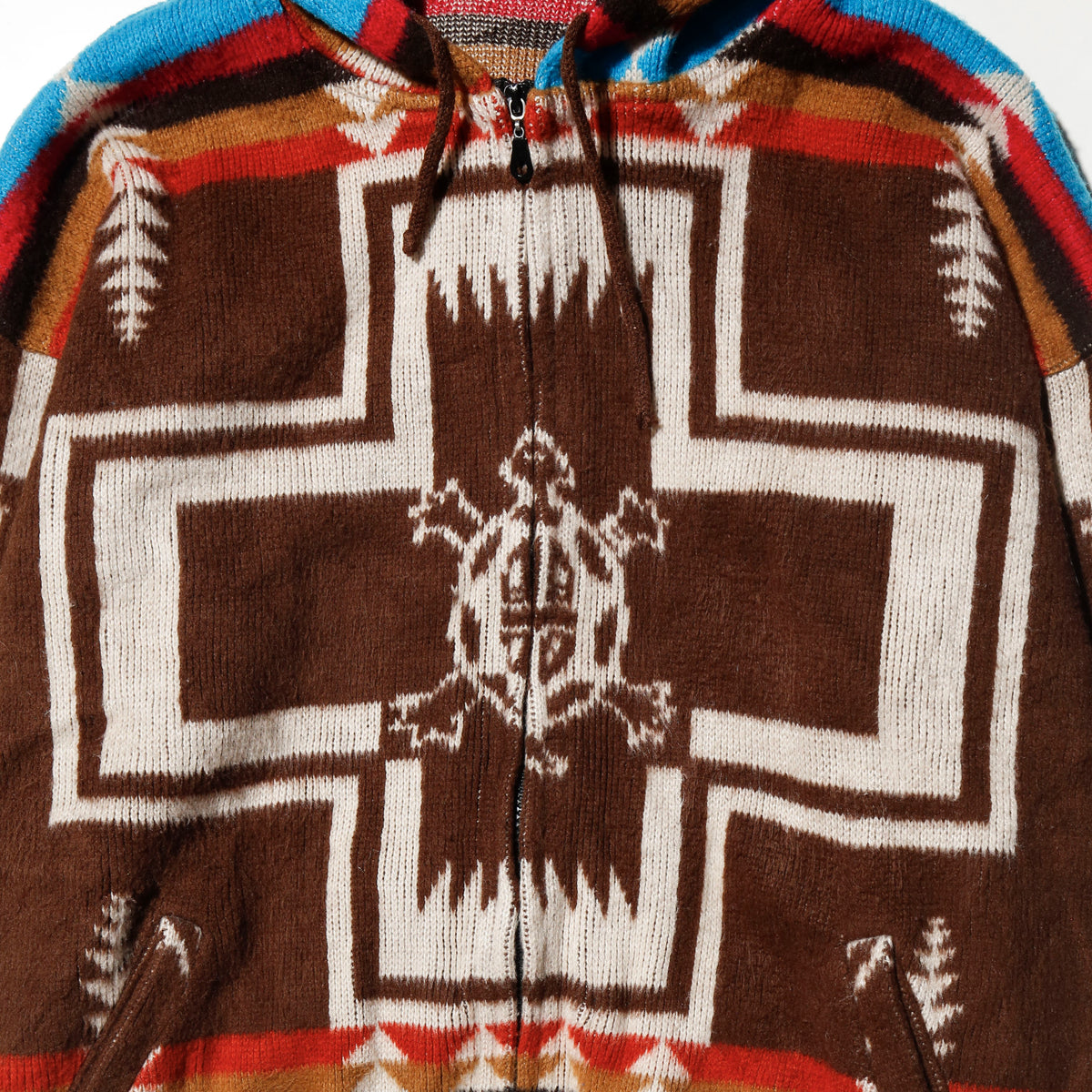 vintage harding turtle ecuador knit hoodie