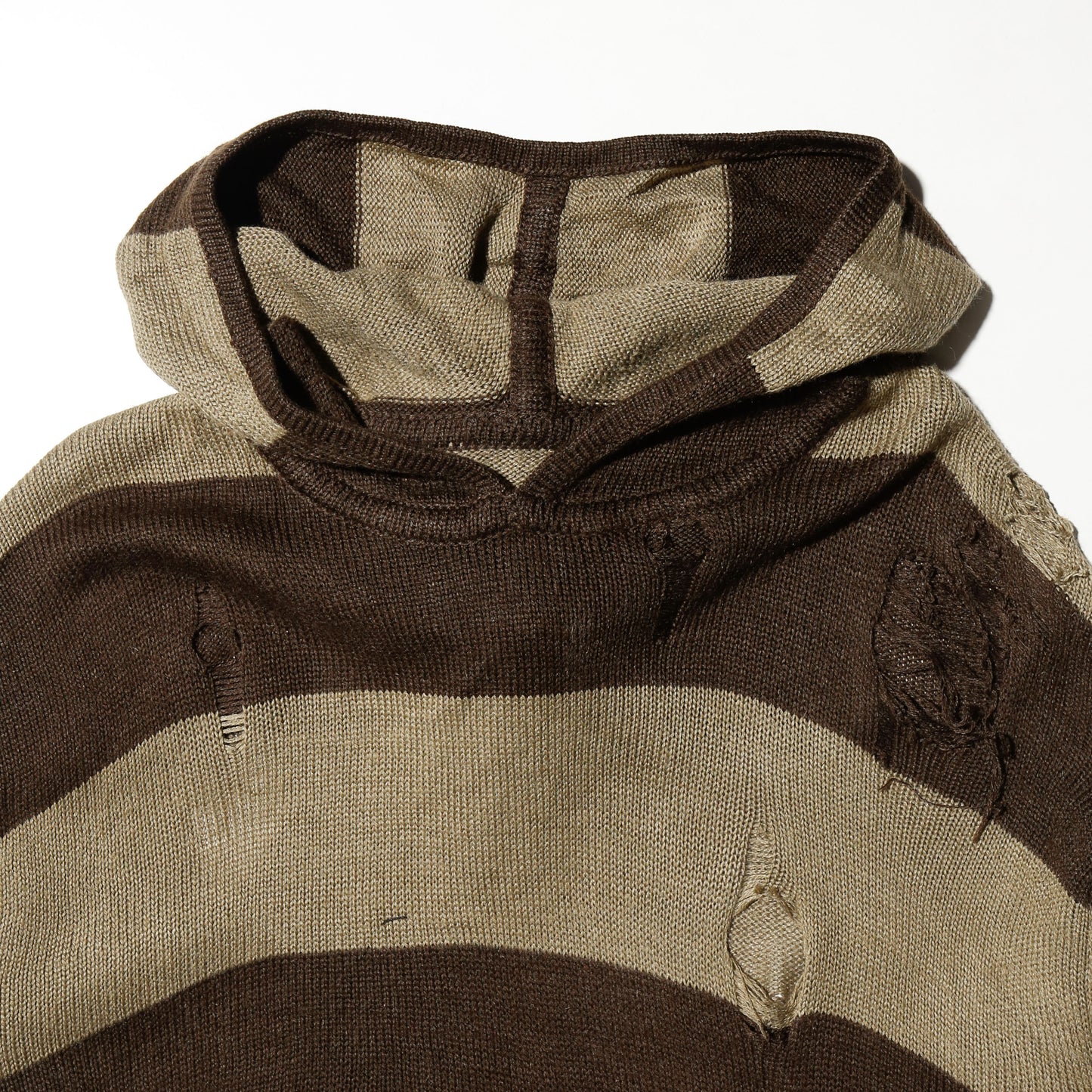 *one-off broken border knit hoodie