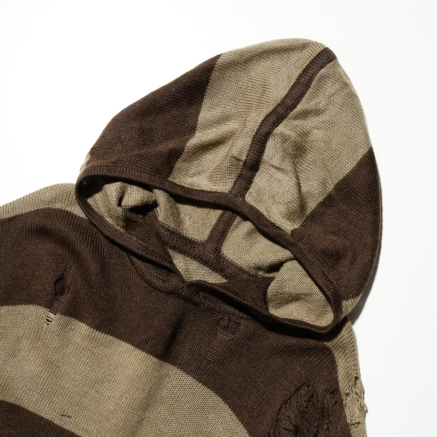 *one-off broken border knit hoodie