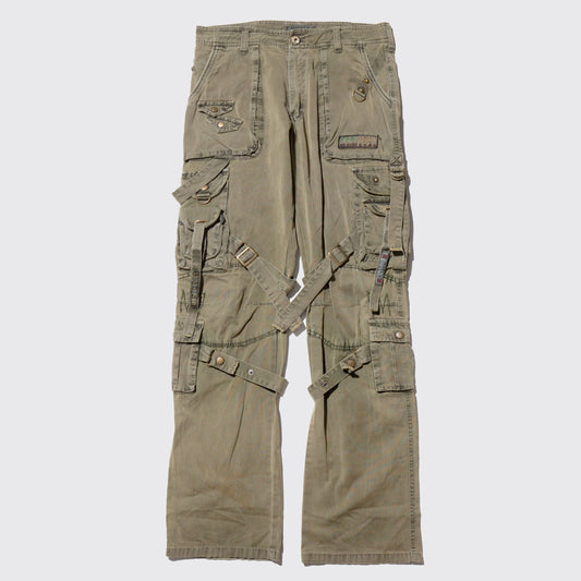 vintage fade bondage cargo trousers