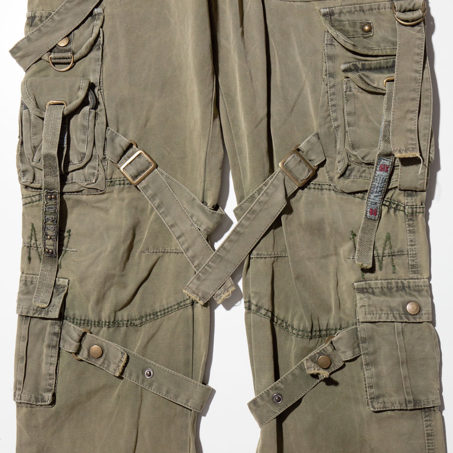 vintage fade bondage cargo trousers