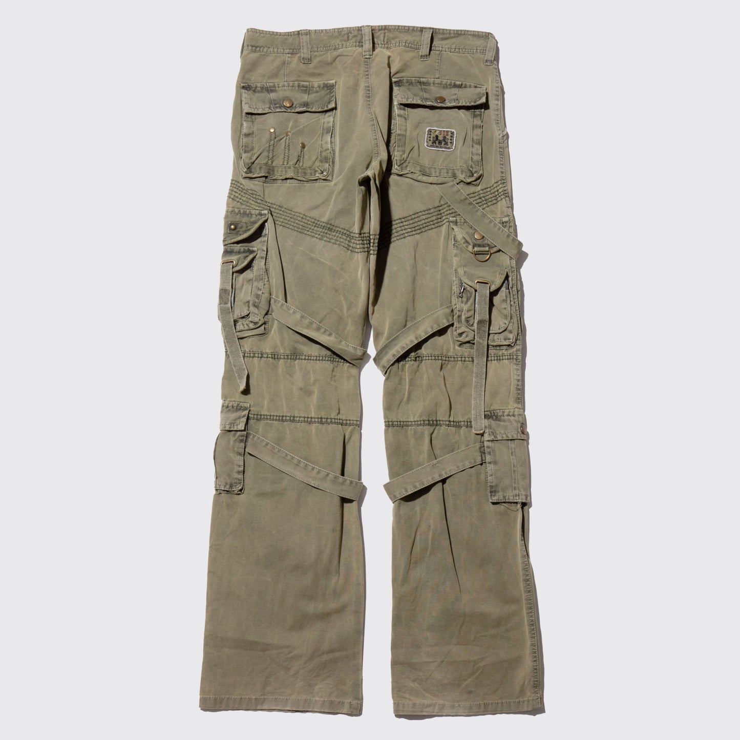 vintage fade bondage cargo trousers