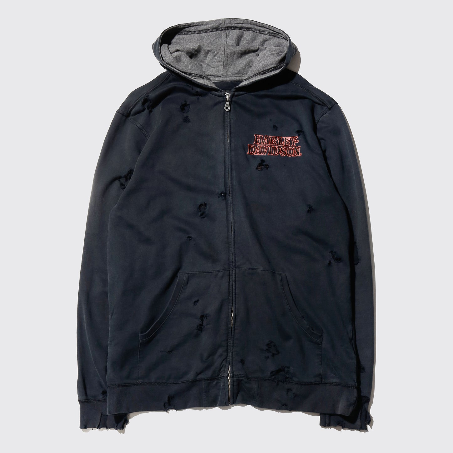 *one-off harley-davidson skull broken hoodie