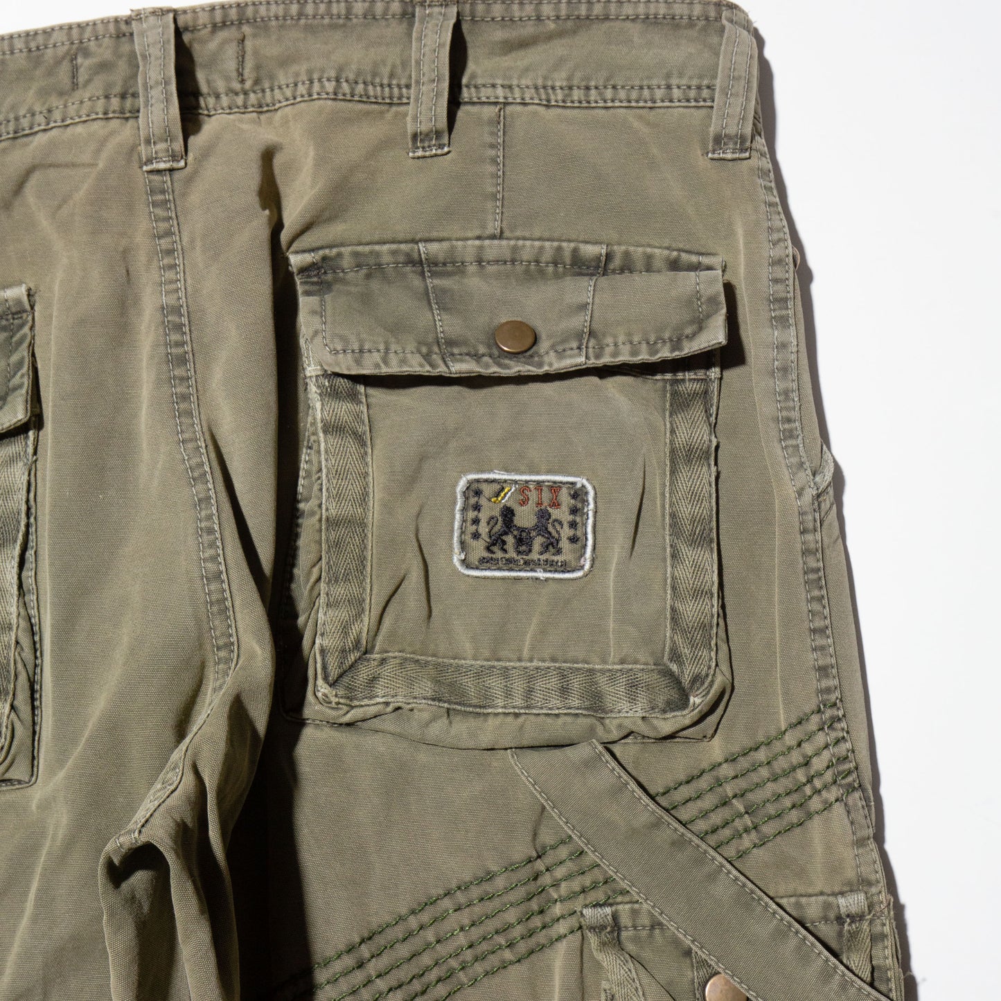 vintage fade bondage cargo trousers