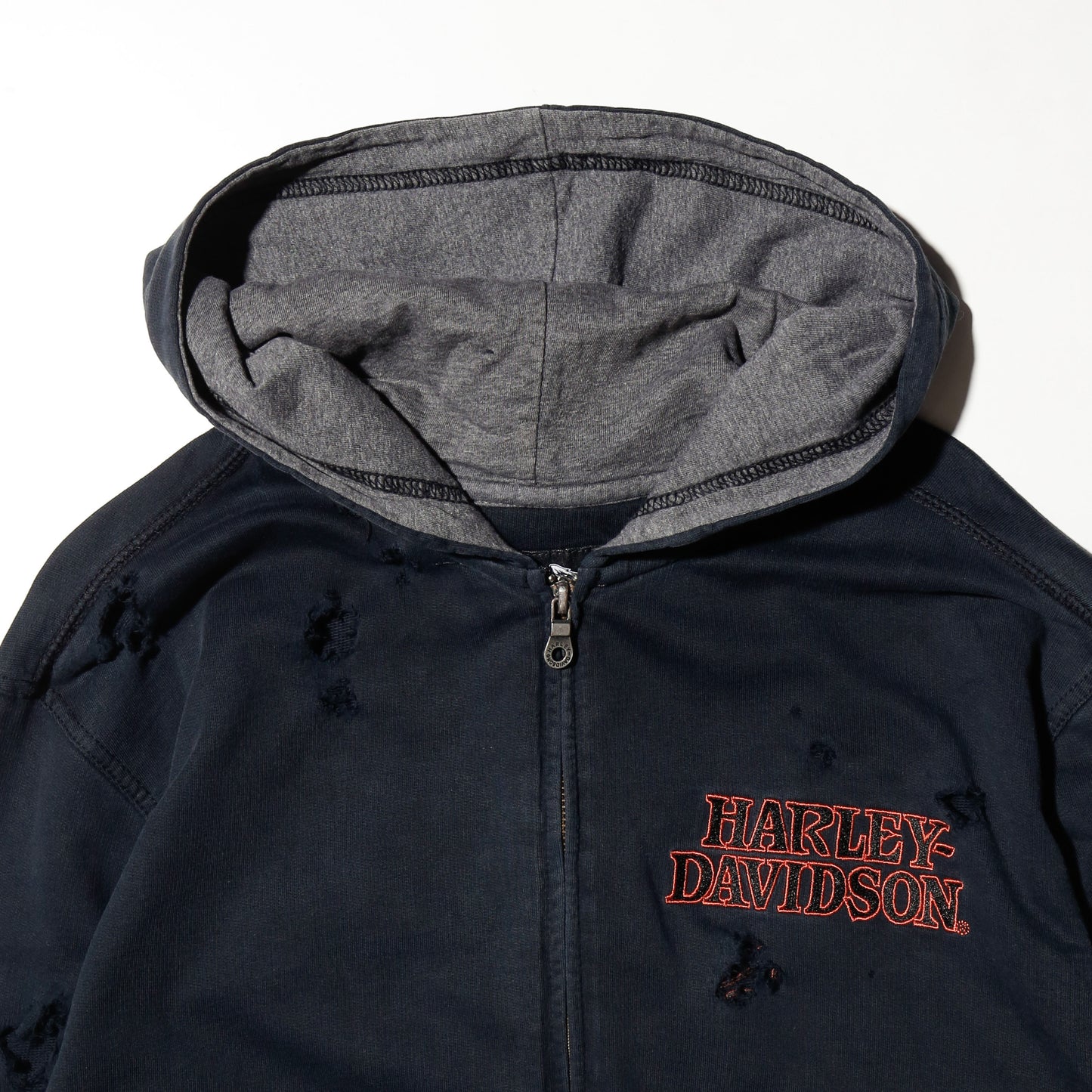 *one-off harley-davidson skull broken hoodie