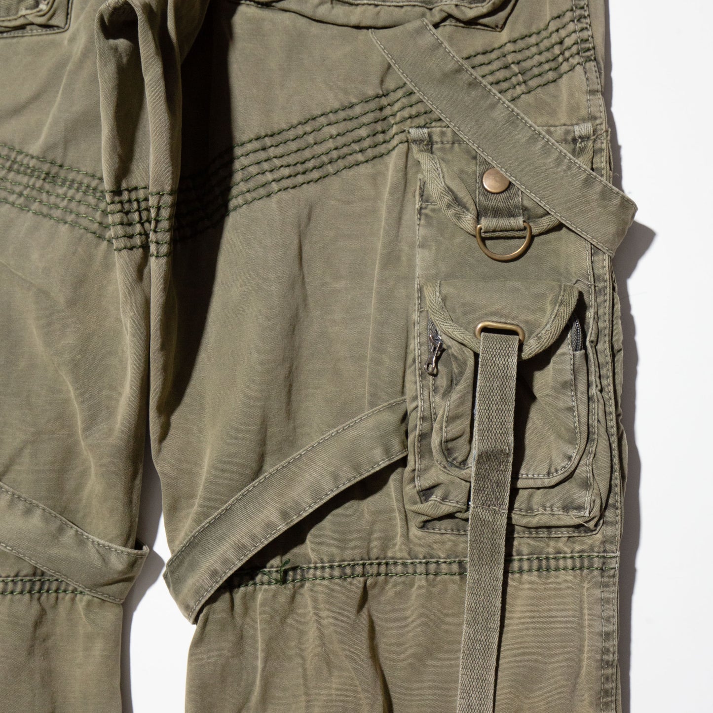 vintage fade bondage cargo trousers